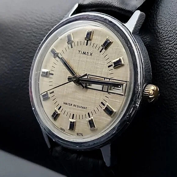 Vintage 1976 Timex Marlin Day-Date | Linen Dial | Manual Wind - Picture 2 of 6